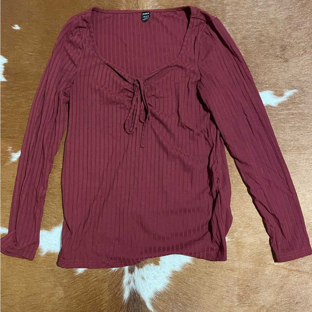 Maternity sweetheart neck knot front top size large 8/10